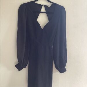 Main Strip Black Long Sleeve Dress